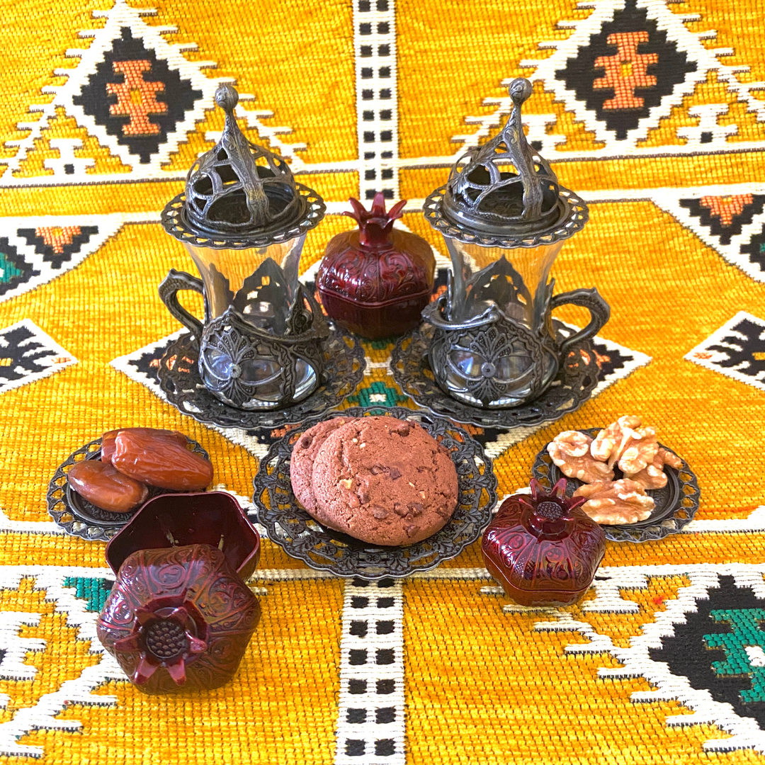 OTTOMAN BRASS Arte y Sabor: Set de 6 Vasos Turcos Artesanales para Té - GRIS