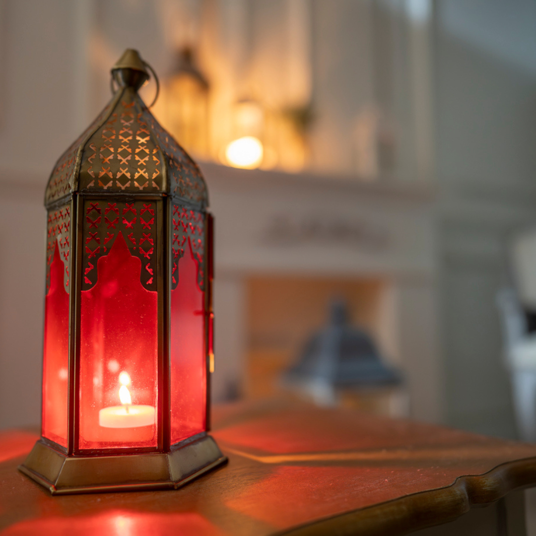 AL AMIR Farolillo porta velas ROJO - Luminosidad Elegante.