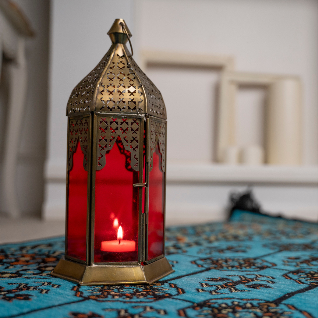 AL AMIR Farolillo porta velas ROJO - Luminosidad Elegante.