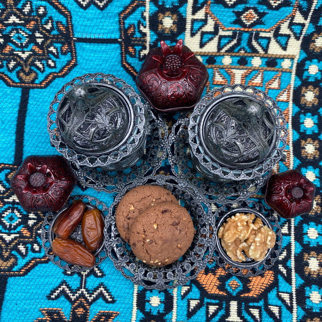 OTTOMAN BRASS Arte y Sabor: Set de 6 Vasos Turcos Artesanales para Té - GRIS
