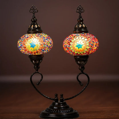 Magia Otomana Lámpara Turca Doble Hecha a Mano para una Iluminación Cálida y Encantadora. Multicolor. Multicolor