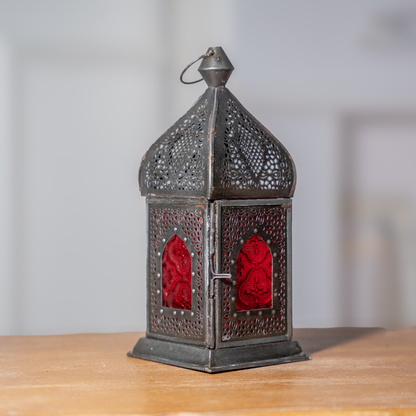 SULTAN Farolillo porta velas GRANATE - Luminosidad Elegante.