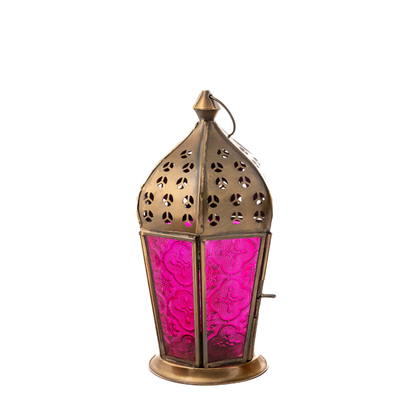 AL AMIR Farolillo porta velas ROSA - Luminosidad Elegante.