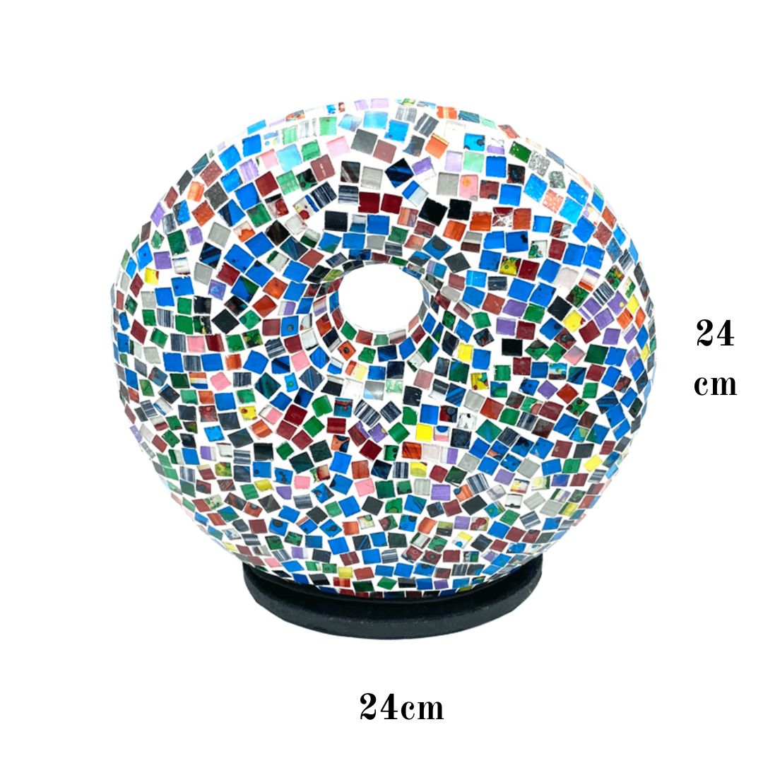 Lámpara Áurea de Mosaico: Luz y Color en Tu Hogar. Ojo Coco.