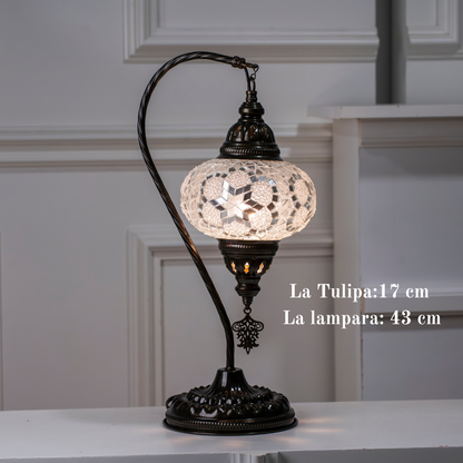 Flor de Turquía Lámpara Turca Hecha a Mano para una Iluminación Floral y Romántica. BLANCO