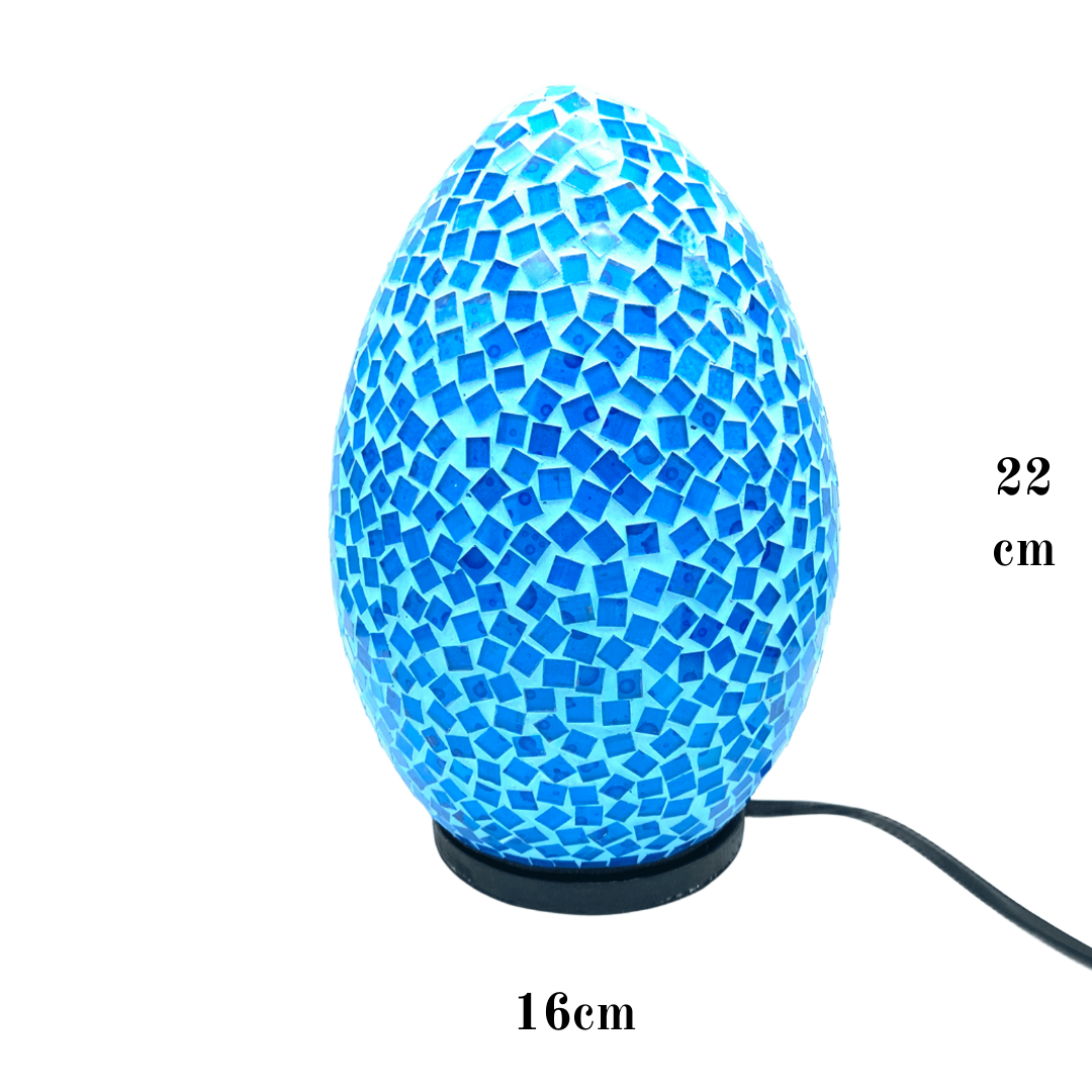 Lámpara Áurea de Mosaico: Luz y Color en Tu Hogar. Huevo.