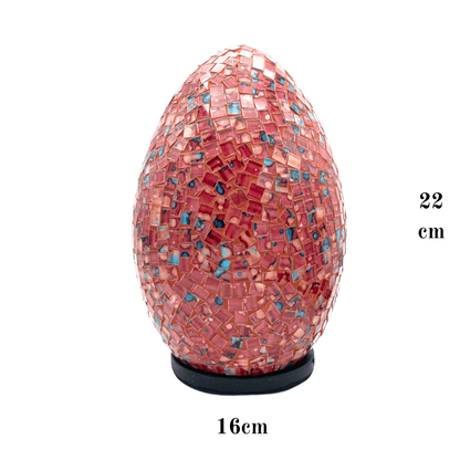 Lámpara Áurea de Mosaico: Luz y Color en Tu Hogar. Huevo.