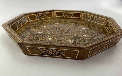 Bandejas de mosaico y nácar.