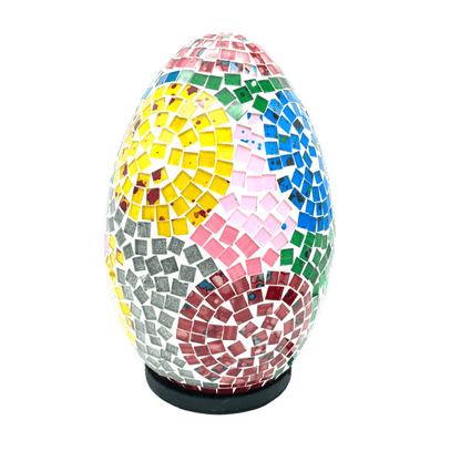 Lámpara Áurea de Mosaico: Luz y Color en Tu Hogar. Huevo.