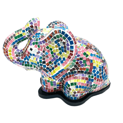 Lámpara Áurea de Mosaico: Luz y Color en Tu Hogar. Elefante.